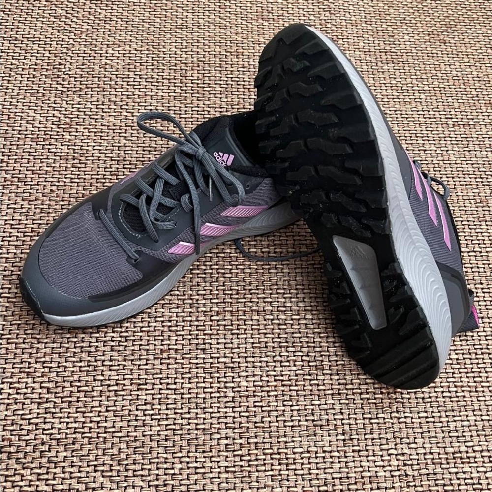 ADIDAS RUNFALCON GREY & PURPLE RUNNING SHOES women’s - Picture 3 of 7